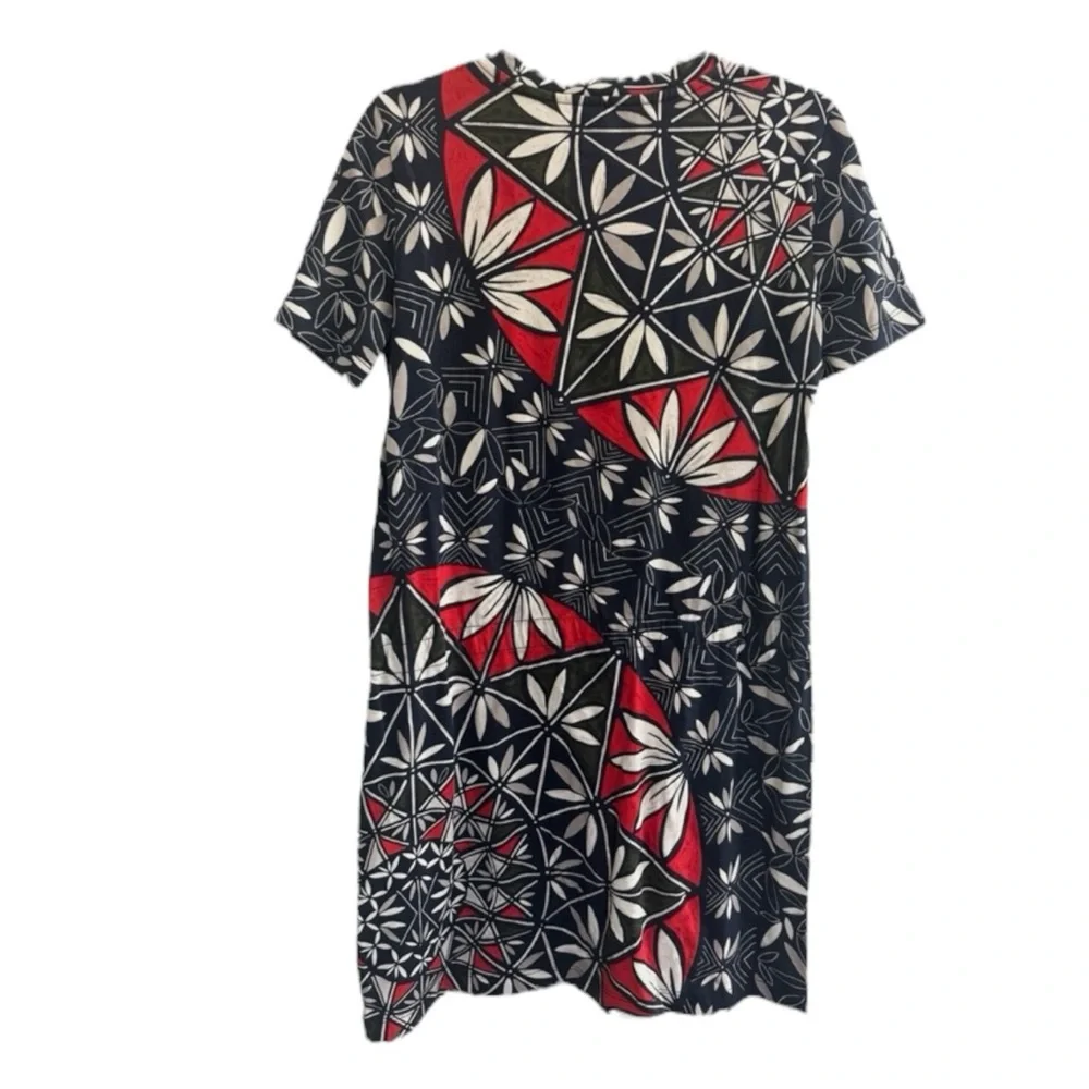TORY BURCH Acoma Pottery Pima Cotton Drawstring Mini Dress Size Small — TEMPTING